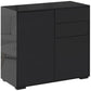 HOMCOM Stylish Buffet Sideboard High Gloss Kitchen Storage Cabinet Cupboard with Push Open Design 2 Drawer 2 Doors Shelf.