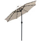 Outsunny 9ft Solar LED Patio Umbrella: Cream Outdoor Tilt Canopy with 24 Lights for Nighttime Ambiance | The Comfy Couch Canada