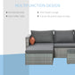 Outsunny 3 Piece Wicker Patio Furniture Set Outdoor Sectional Conversation Couch with Cushions Table Grey | The Comfy Couch Canada