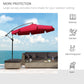 Outsunny 9FT Offset Hanging Patio Umbrella: Red Easy Crank Tilt Cross Base 8 Ribs UV Blocking Canopy | The Comfy Couch Canada