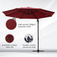 Outsunny 10ft Cantilever Patio Umbrella with 360å¡ Rotation, Crank & Cross Base for Garden Deck Pool Backyard, Wine Red | The Comfy Couch Canada