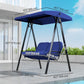 Outsunny 2-Seater Outdoor Porch Swing with Adjustable Canopy, Patio Swing Chair for Garden, Poolside, Backyard, Dark Blue