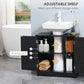 HOMCOM Black Under Sink Vanity: Pedestal Bathroom Cabinet with 2 Doors & Shelf for Compact Storage | The Comfy Couch Canada