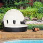 Outsunny Patio Furniture Set 4-Piece Outdoor Daybed with Cushioned Lounge Chair Round Sofa Bed Canopy Coffee Table Cream White | The Comfy Couch Canada