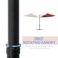 Outsunny Offset Patio Umbrella 8.5FT with 360° Rotation Hanging Sun Shade Canopy Wine Red | The Comfy Couch Canada