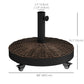 Outsunny Bronze Resin Patio Umbrella Base 20.5" Round Parasol Stand Outdoor with Wheels Garden Offset Holder | The Comfy Couch Canada