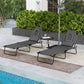 Outsunny 2PCS Adjustable Outdoor Lounge Chair, Garden Folding Chaise Lounge w/ Reading Hole Reclining Tanning Chair Seat, Folding Camping Beach Lounging Bed with Head Support Grey | The Comfy Couch Canada