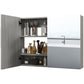 HOMCOM Wall-Mounted Bathroom Mirror Cabinet Double Door Storage Organizer Adjustable Shelf Grey | The Comfy Couch Canada
