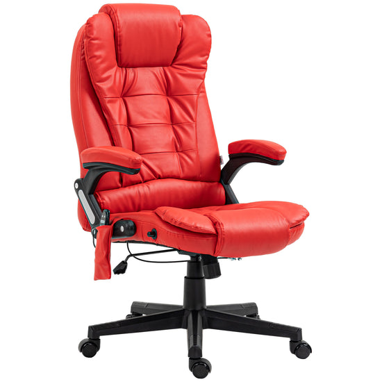 HOMCOM Heated Massage Office Chair High Back Executive with Vibrating, Swivel, Ergonomic Faux Leather | The Comfy Couch Canada