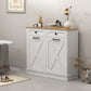 HOMCOM Tilt Out Laundry Cabinet, Bathroom Storage Cabinet with 2 Removable Baskets and 2 Drawers, White.