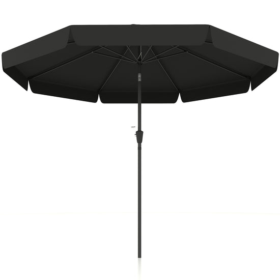 Outsunny 8.5ft Round Market Patio Umbrella: Outdoor Table Umbrella with Tilt Crank for Garden & Backyard, Black | The Comfy Couch Canada
