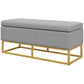 HOMCOM Flip Top Storage Ottoman Upholstered Storage Bench Linen Fabric Footstool Living Room Bedroom Grey Furniture | The Comfy Couch Canada