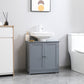 HOMCOM Pedestal Sink Bathroom Vanity Cabinet Under Sink Design 2 Doors Shelf Grey.