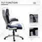 HOMCOM PU Leather Racing Gaming Chair: Blue High Back, Office Computer Desk Chair, Adjustable Height, Flip Up Armrest, Swivel | The Comfy Couch Canada
