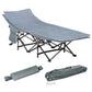 Outsunny Folding Camping Cot with Mattress Pillow Double Layer Oxford Heavy Duty Sleeping Cot Carry Bag Dark Grey | The Comfy Couch Canada