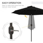 Outsunny 9ft Solar LED Outdoor Patio Umbrella: Black Tilt Canopy Sunshade for Evening Gatherings | The Comfy Couch Canada