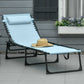 Outsunny Adjustable Folding Beach Bed 4-Level Reclining Lounger Lightweight Portable Camping Light Blue | The Comfy Couch Canada