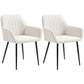 HOMCOM Stylish Dining Chairs Set of 2 Linen Fabric & Metal Legs Comfortable Upholstered Accent Chairs Beige | The Comfy Couch Canada