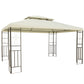 Outsunny 10x13ft Steel Gazebo Sun Shelter Patio Outdoor Party Event Canopy Vented Roof Cream White.