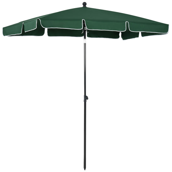 Outsunny 6.5x4ft Rectangle Patio Umbrella Aluminum Tilt Adjustable Sun Shade for Garden Outdoor Green | The Comfy Couch Canada