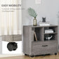 Vinsetto Lateral File Station: Mobile Cabinet with Printer Stand for Letter/Legal File & Office Supply Storage, Grey | The Comfy Couch Canada