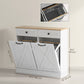 HOMCOM Tilt Out Laundry Cabinet, Bathroom Storage Cabinet with 2 Removable Baskets and 2 Drawers, White.