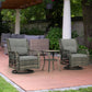 Outsunny 3 Piece Outdoor Bistro Set, Wicker Patio Furniture Set with Swivel Glider Chairs for Balcony, Porch, Grey | The Comfy Couch Canada
