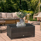 Outsunny Rattan Wicker Coffee Table with Glass Top Outdoor Garden Patio Furniture Brown Tempered | The Comfy Couch Canada