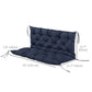 Outsunny 2-Seater Garden Bench with 4.7" Thick Cushions, Non-Slip Backrest Pad, Outdoor Patio Furniture, Navy Blue | The Comfy Couch Canada