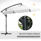 Outsunny 10ft Cantilever Offset Patio Umbrella Parasol 8 Ribs Cross Base for Outdoor Garden Shade Cream White | The Comfy Couch Canada