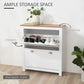 HOMCOM Shoe Storage Cabinet: Entryway Organizer, 2 Flip Drawers, Adjustable Shelves for 12 Pairs, White | The Comfy Couch Canada