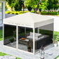 Outsunny Gazebo Mosquito Netting, Replacement Mosquito Netting with Zippers for 10&