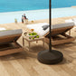 Outsunny Round Patio Umbrella Base Parasol Holder Outdoor Umbrella Stand, Filled Up to 62lbs with Stand or 51lbs with Water for Garden, Poolside, Brown | The Comfy Couch Canada