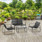 Outsunny 4 PCs Patio Furniture Set with Texteline Seat Outdoor Conversation Set with Loveseat, Center Coffee Table, Black | The Comfy Couch Canada