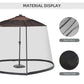 Outsunny 7.5ft Patio Umbrella Screen, Mosquito Net with Door, Easy Setup, for Outdoor Dining - Black | The Comfy Couch Canada