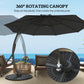 Outsunny 11FT Patio Umbrella, Cantilever Umbrella with 8 Ribs, 360å¡ Rotation, Easy Adjustment for Garden, Deck, UPF 50+, Grey | The Comfy Couch Canada