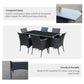 Outsunny Outdoor Dining Set 7-Piece Patio Furniture for 6 with Comfortable Cushions Weather-Resistant Black | The Comfy Couch Canada