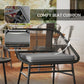 Outsunny 3 Piece Bistro Set, Wicker Outdoor Patio Furniture Set with Glass Top Table, Cushions for Balcony, Porch, Black | The Comfy Couch Canada