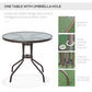Outsunny 6PC Patio Dining Set Outdoor Furniture with Umbrella Round Table 4 Folding Chairs Cream-white | The Comfy Couch Canada