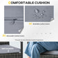 Outsunny 3 Pieces Patio Bistro Set, Outdoor PE Rattan Garden Porch Furniture w/ Cushioned Chairs & Tea Table Patio Furniture, Grey | The Comfy Couch Canada