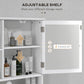 Kleankin White Wall Cabinet: Bathroom Medicine Storage with Mirrored Door & Adjustable Shelf for Tidy Organization | The Comfy Couch Canada