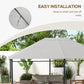Outsunny 10x13ft Gazebo Roof Replacement Cover Top Cover Only for Outdoor Shelter Light Grey | The Comfy Couch Canada