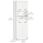 kleankin 72" Bathroom Linen Cabinet: Freestanding with Open Shelves & Cupboards in White | The Comfy Couch Canada
