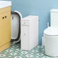 HOMCOM Compact Bathroom Storage Cabinet: White Space Saver, Toilet Paper Holder, Narrow Cabinet | The Comfy Couch Canada