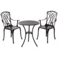 Outsunny 3 Pieces Patio Furniture Set, Outdoor Garden Conversation Set with Coffee Table, 2 Chairs and Umbrella Hole, Brown | The Comfy Couch Canada