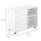 HOMCOM Mobile Printer Stand: Storage Space, 3 Drawers, Shelves, Home Office, White, Rolling Cabinet | The Comfy Couch Canada