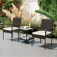 Outsunny 3 Piece Wicker Patio Furniture Set with Stackable Chairs, Washable Cushion, Tempered Glass Top, for Backyard, Brown | The Comfy Couch Canada