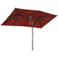 Outsunny Double Sided Patio Umbrella with Adjustable Height Tilt Function Vents 12 Ribs for Outdoor Garden Deck Pool Wine Red | The Comfy Couch Canada