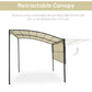 Outsunny Patio Gazebo 10x8ft Metal with Extendable Awning Outdoor Garden Sun Shelter Cream White | The Comfy Couch Canada
