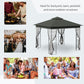 Outsunny 10x10 Steel Patio Gazebo Soft-Top Sun Shelter with 2-Tier Roof & Curtain Sidewalls in Grey | The Comfy Couch Canada
